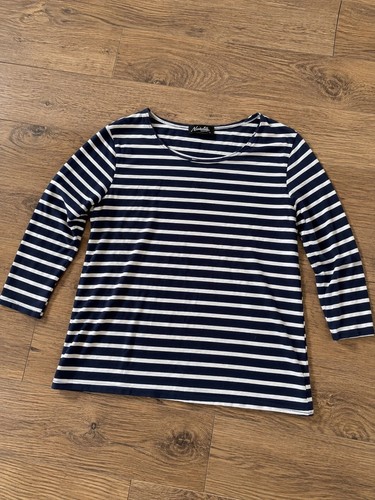 Top bianco navy righe - a, manica