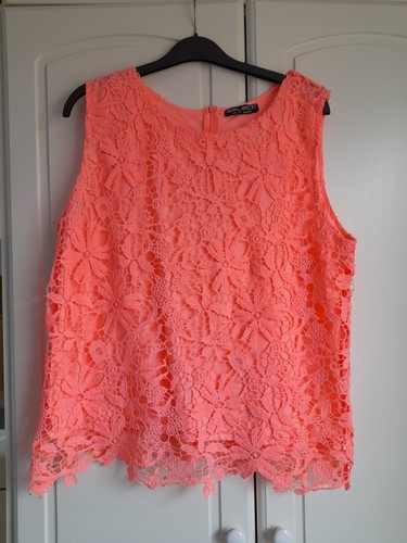Top donna pizzo arancione - top,