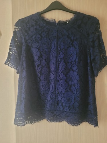 Top pizzo blu taglia 16 - pizzo,