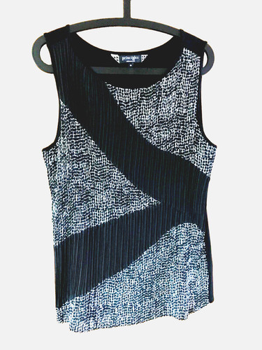 Top smanicato nero+bianco