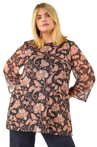 Top tunica maglia stampa curva