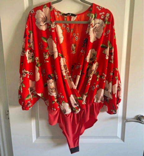 Body very rosso floreale - rosso,