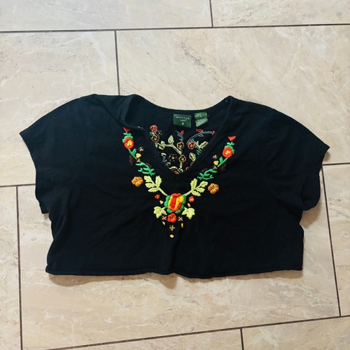 Crop top nero mountain - crop,